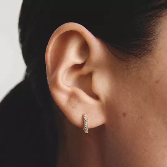 Thomas Sabo Gold Plated Zircona Pave Hoop