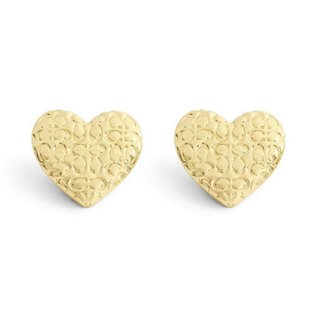 COACH C Textured Hearts Statement Earrings