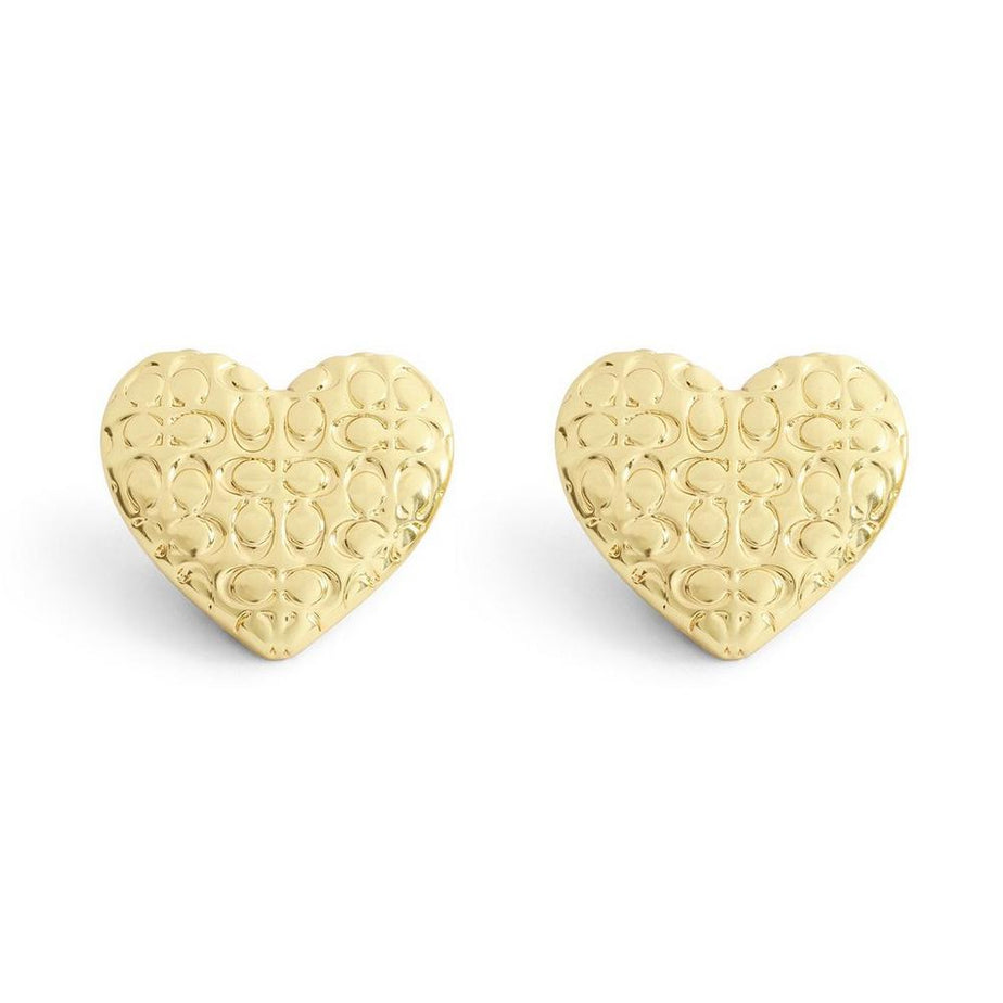 COACH C Textured Hearts Statement Earrings