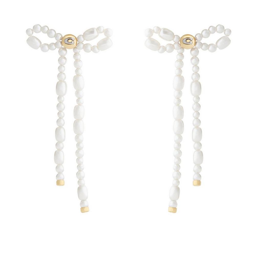 COACH Pearl Bow Drop Earrings