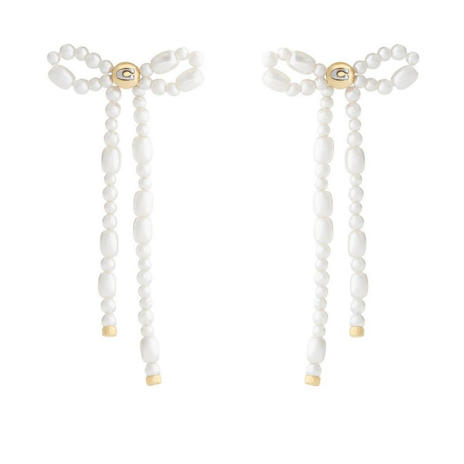 COACH Pearl Bow Drop Earrings