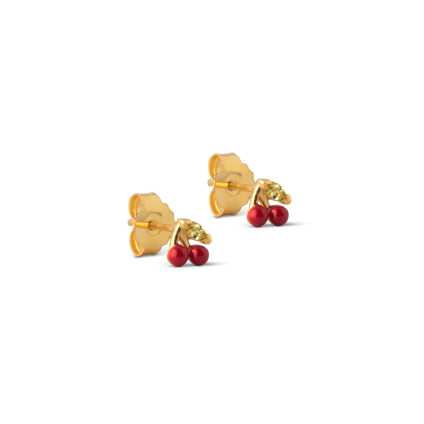 Enamel Copenhagen Cherry Stud Earrings