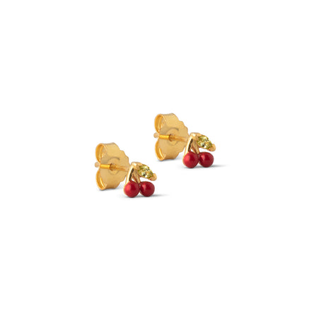 Enamel Copenhagen Cherry Stud Earrings
