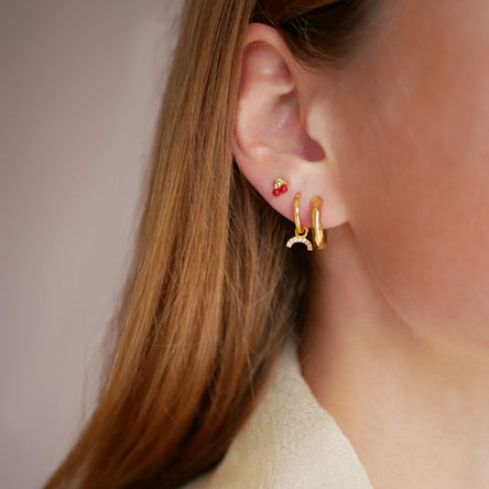 Enamel Copenhagen Cherry Stud Earrings