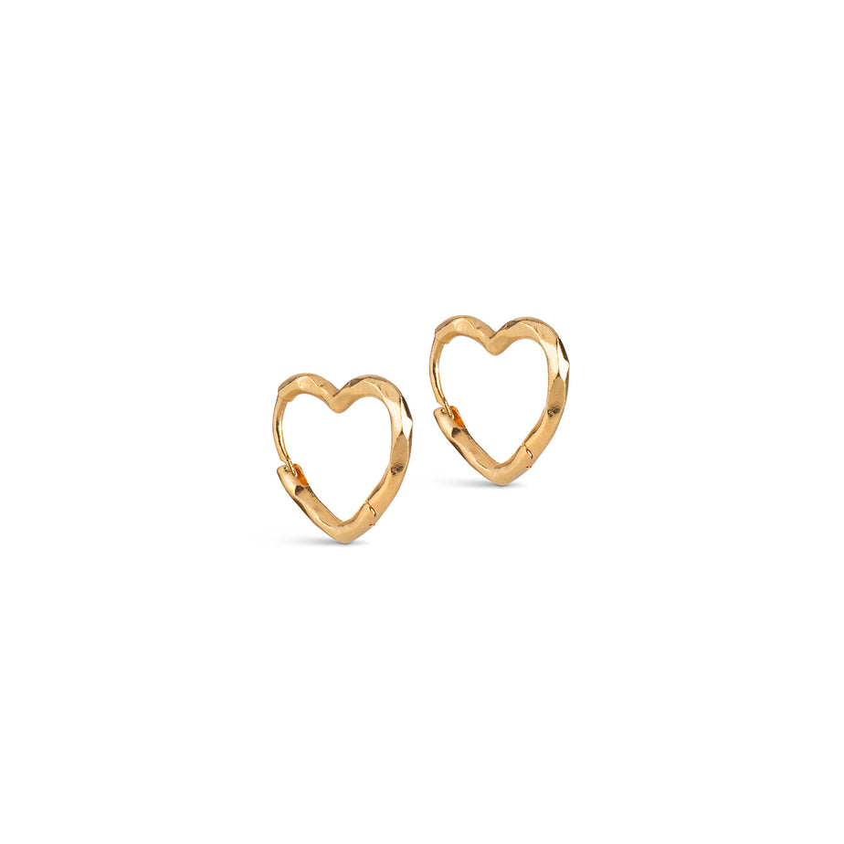Enamel Copenhagen Organic Gold Heart Small Hoop Earrings
