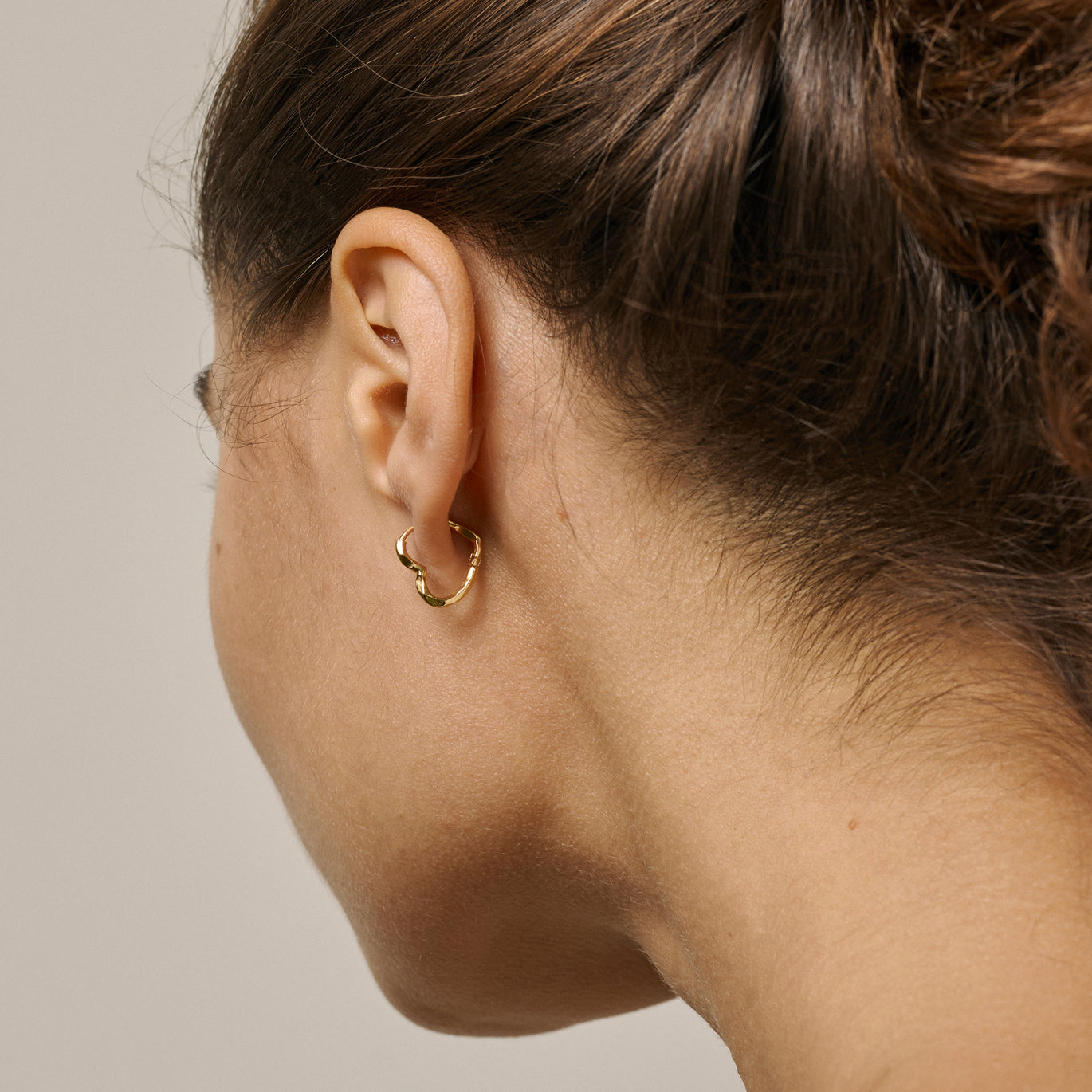 Enamel Copenhagen Organic Gold Heart Small Hoop Earrings