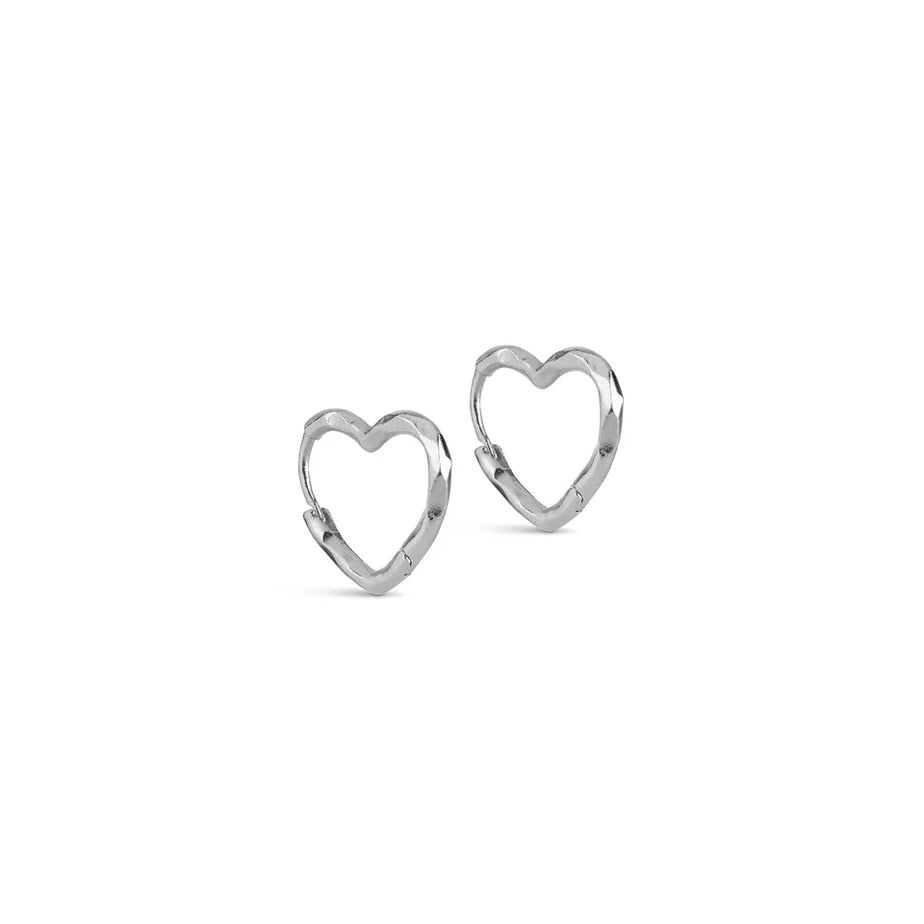 Enamel Copenhagen Small Silver Heart Hoops