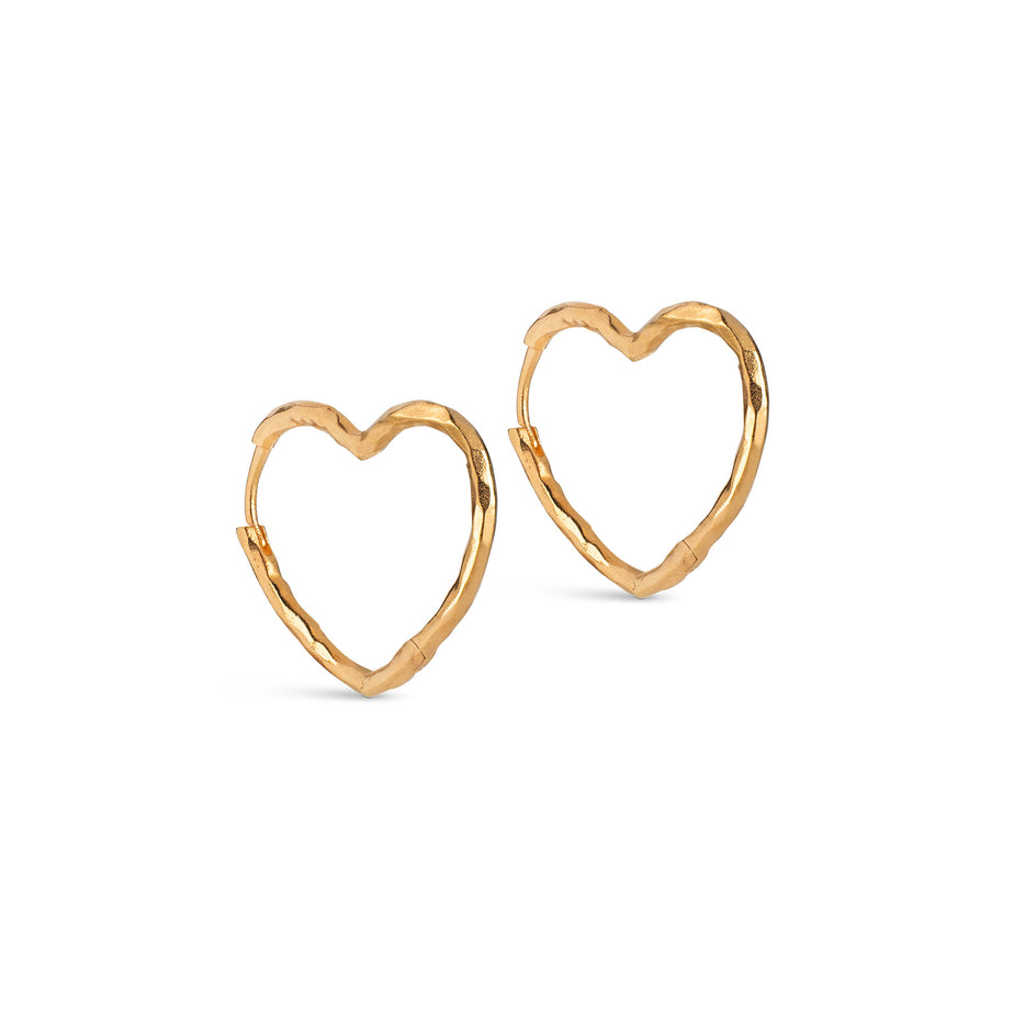 Enamel Copenhagen Organic Gold Heart Medium Hoop Earrings