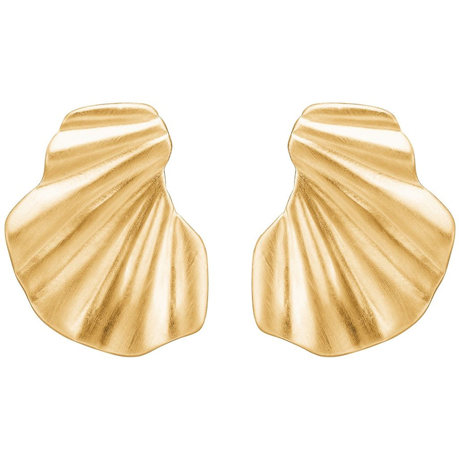 Enamel Copenhagen Gold Wave Earrings