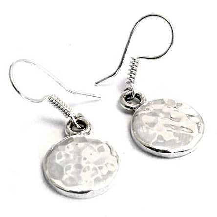 Out of Mexico Round Hammered Drop Earrings