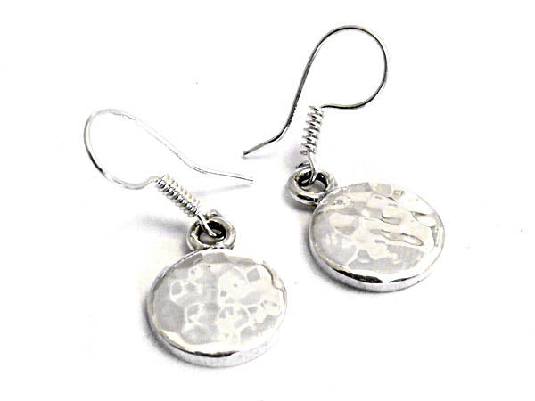 Out of Mexico Round Hammered Drop Earrings
