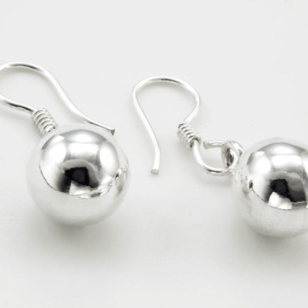 Out Of Mexico Silver Ball Drop Earrings