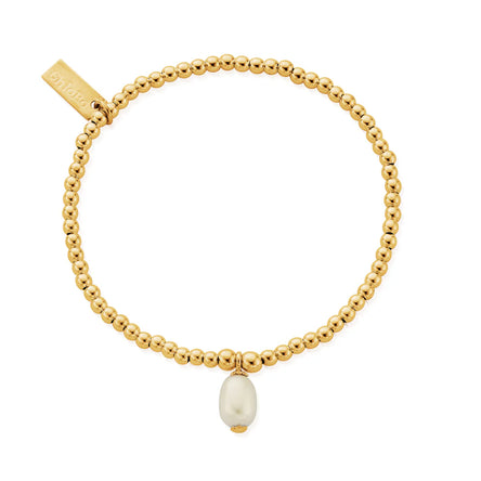 Chlobo Gold Cute Charm Pearl Drop Bracelet