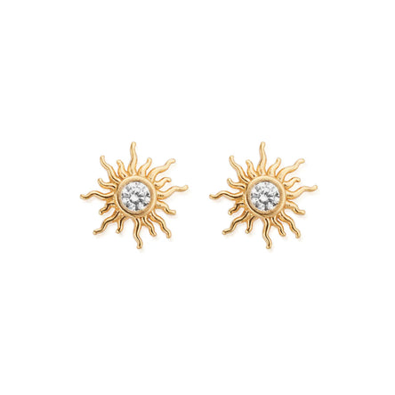 ChloBo Gold Plated Sunrise Glow Stud Earrings