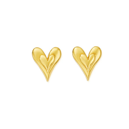 Chlobo Gold Sunlit Heart Studs