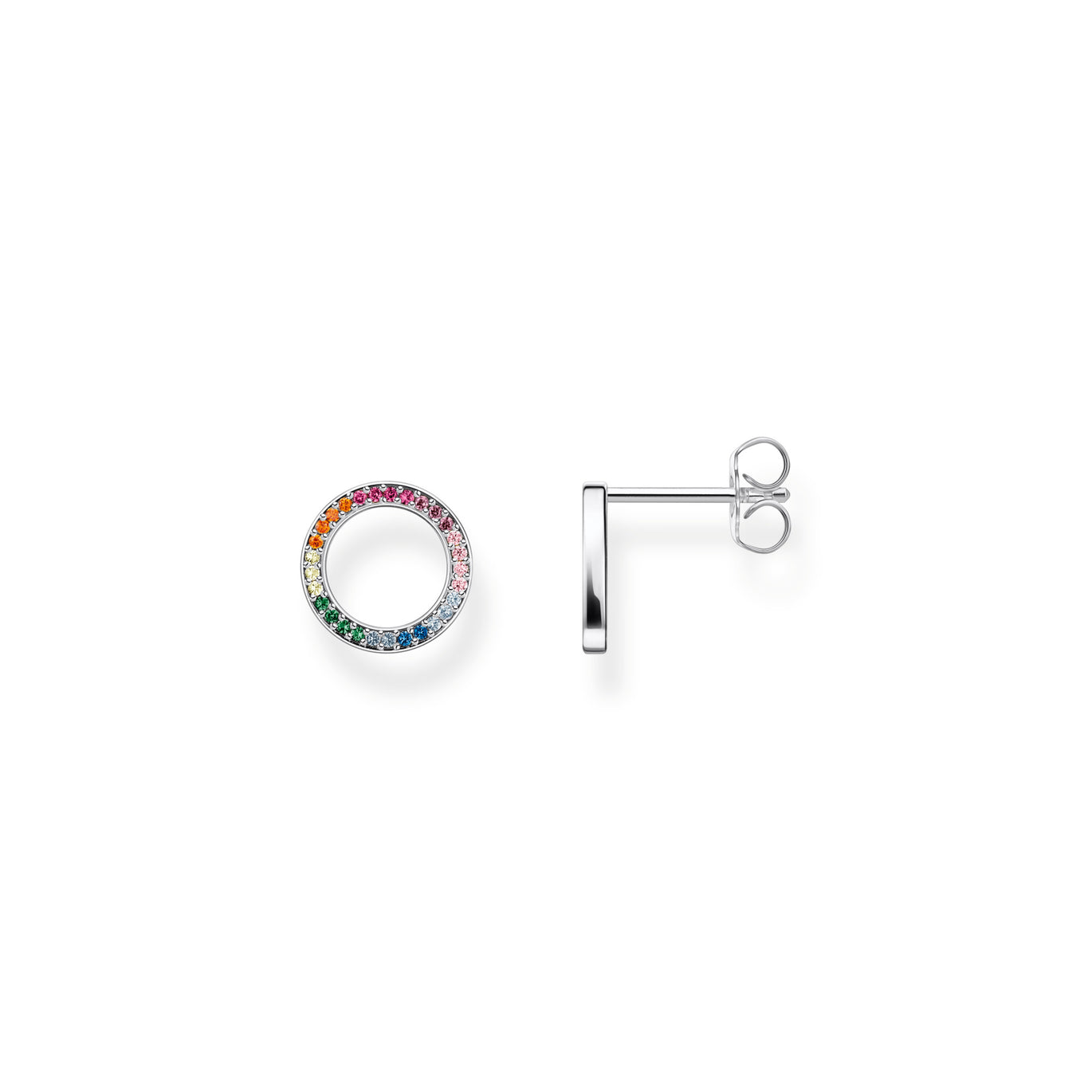 Thomas Sabo Silver Round Studs with Coloured Stones