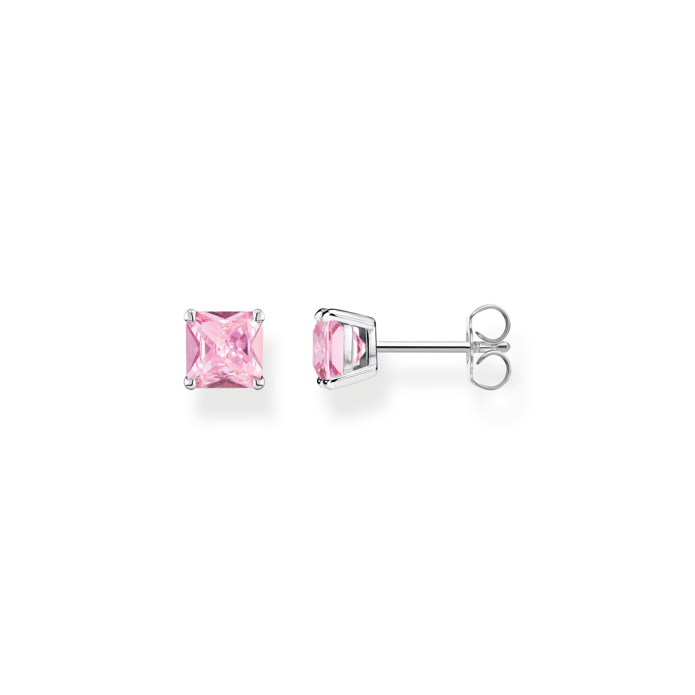 Thomas Sabo Silver Ear Studs With Pink Stone
