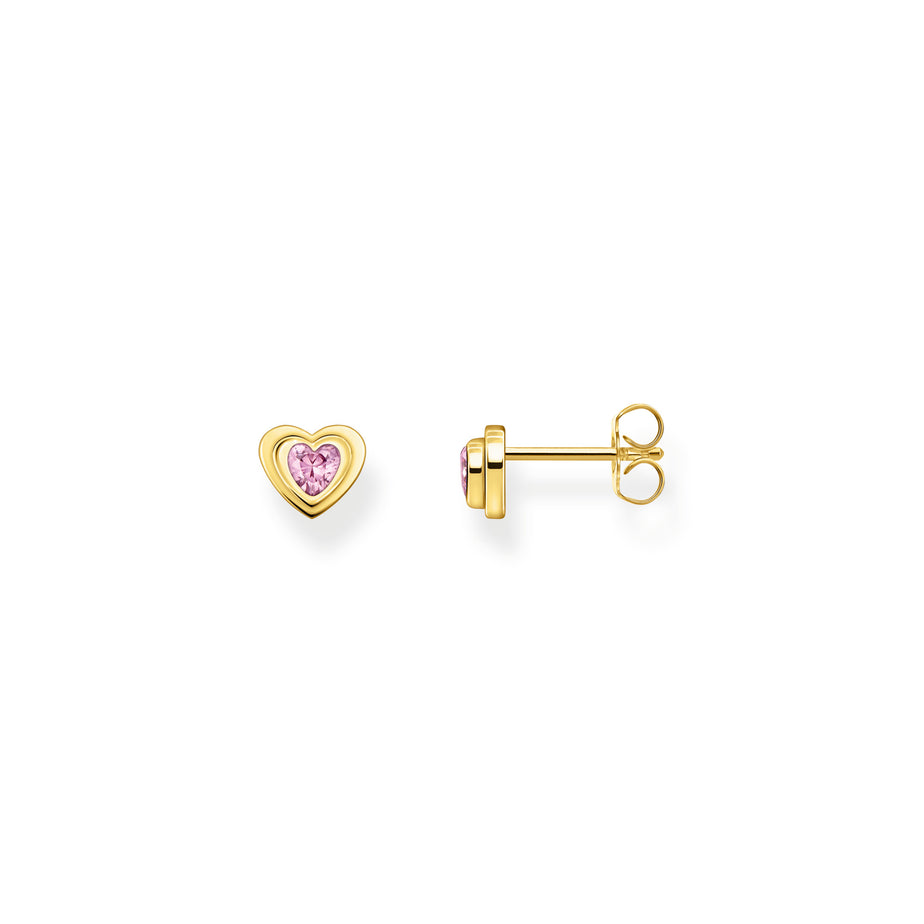 Thomas Sabo Gold and Pink Heart Earrings