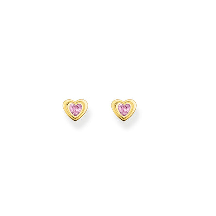 Thomas Sabo Gold and Pink Heart Earrings