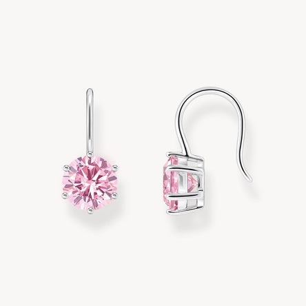 Thomas Sabo Round Pink CZ Drop Earrings