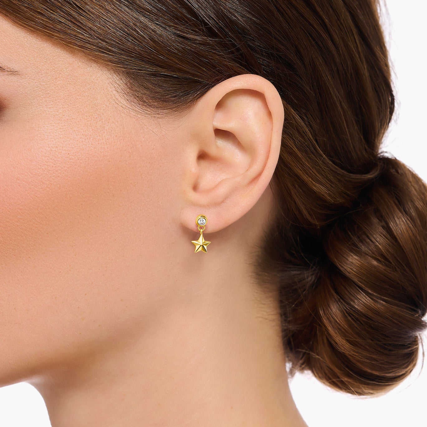 Thomas Sabo Gold Plated Moon And Star Pendant Studs