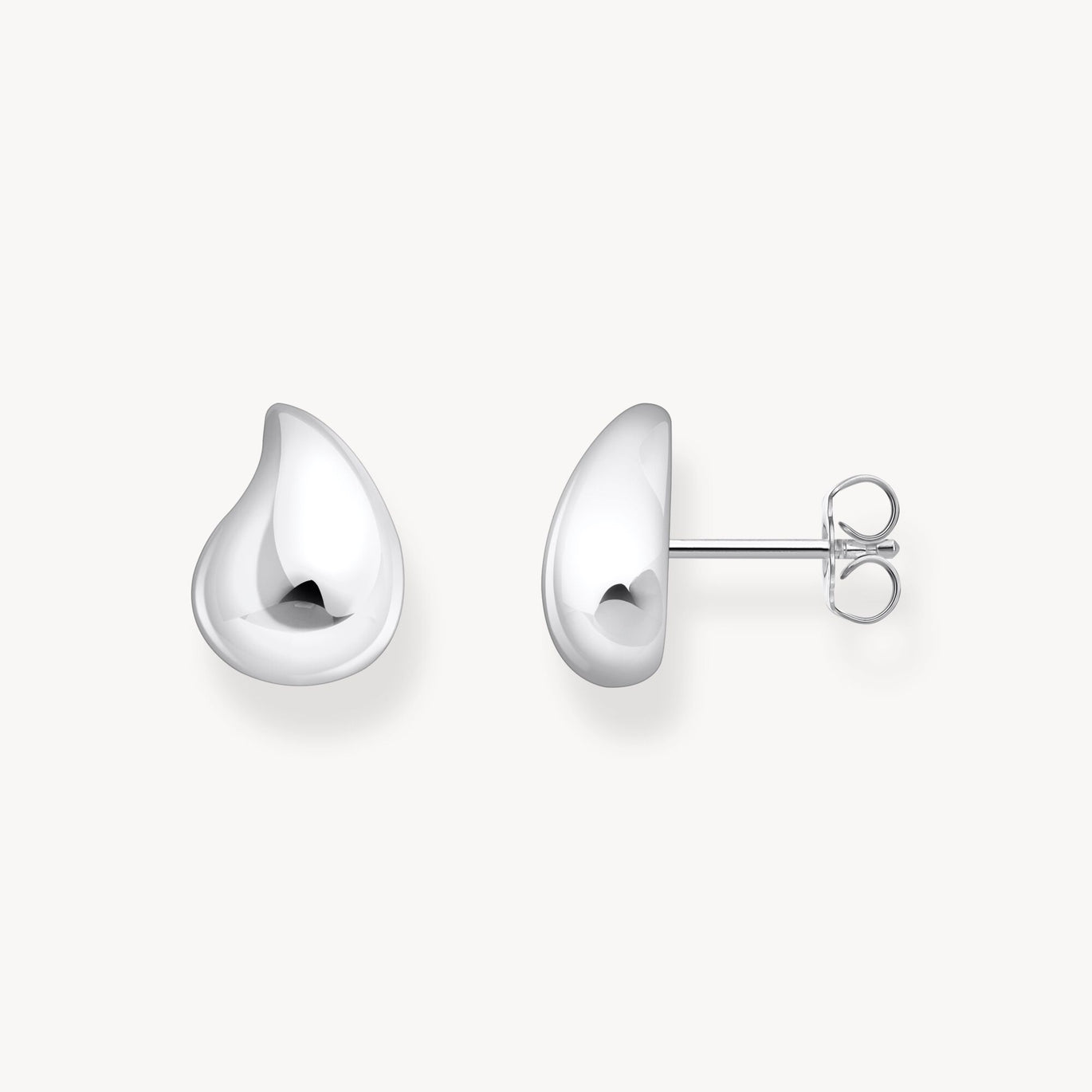 Thomas Sabo Small Silver Ear Studs In Organic Shape