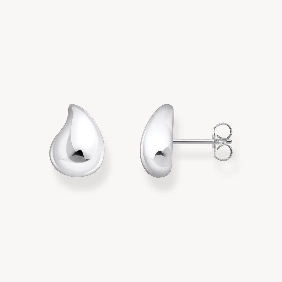 Thomas Sabo Small Silver Ear Studs In Organic Shape