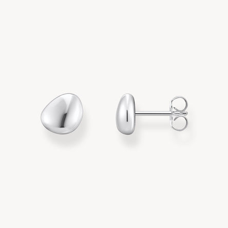 Thomas Sabo Small Silver Ear Studs In Organic Shape
