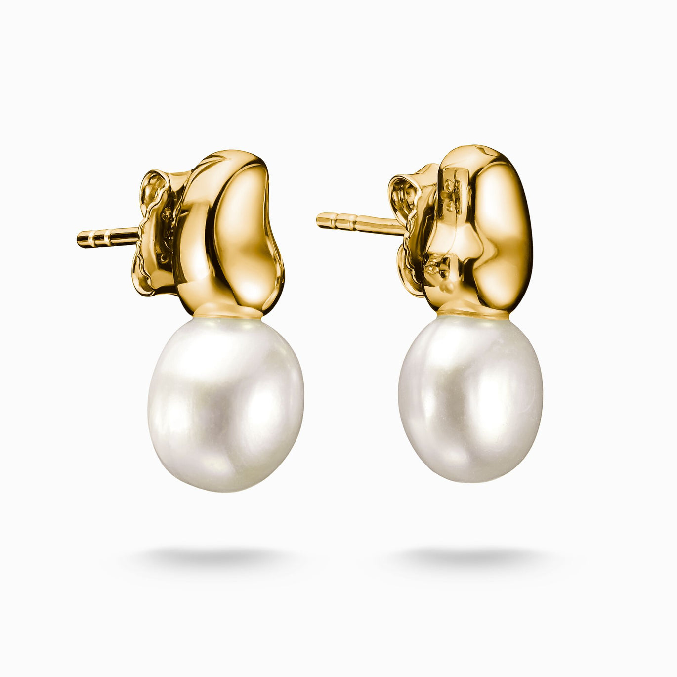Thomas Sabo Natural Beauty Gold Freshwater Pearl Ear Studs