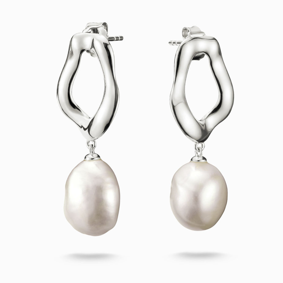 Thomas Sabo Natural Beauty Silver Freshwater Pearl Earrings