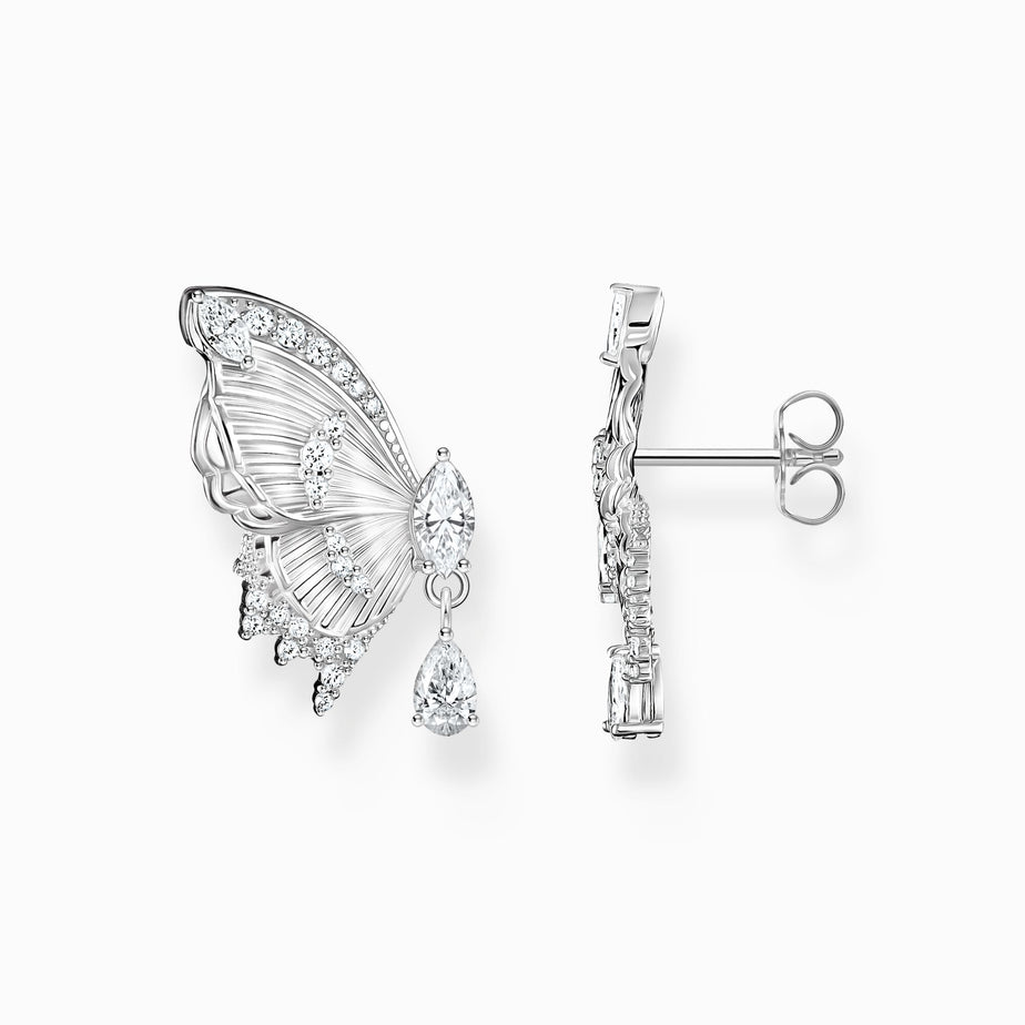 Thomas Sabo Silver Butterfly Paradise Ear Studs with Stones
