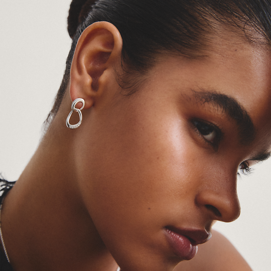 Thomas Sabo Silver Zirconia Together Drop Earrings
