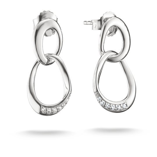 Thomas Sabo Silver Zirconia Together Drop Earrings