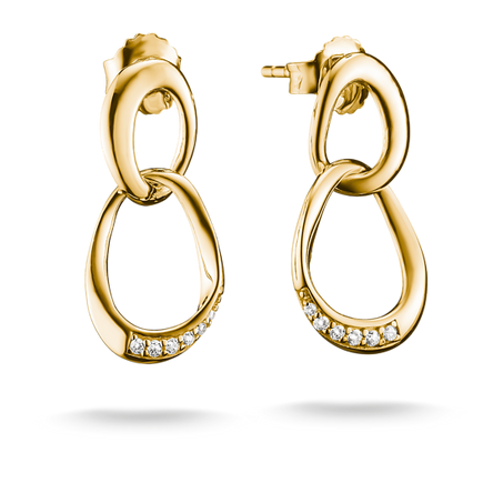 Thomas Sabo Gold Plated Zirconia Together Drop Earrings