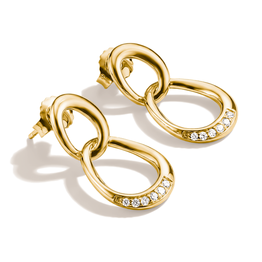 Thomas Sabo Gold Plated Zirconia Together Drop Earrings