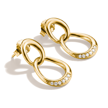 Thomas Sabo Gold Plated Zirconia Together Drop Earrings