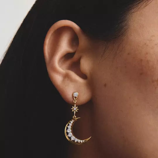 Thomas Sabo Gold Moon and Star Earrings