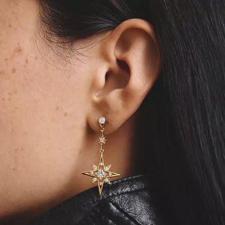 Thomas Sabo Gold Moon and Star Earrings