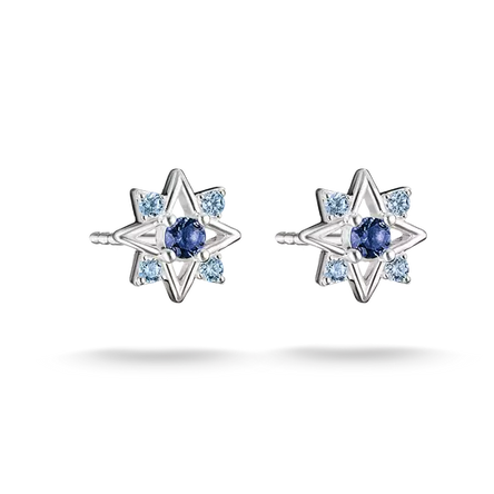 Thomas Sabo Silver Star Studs with Blue Stones