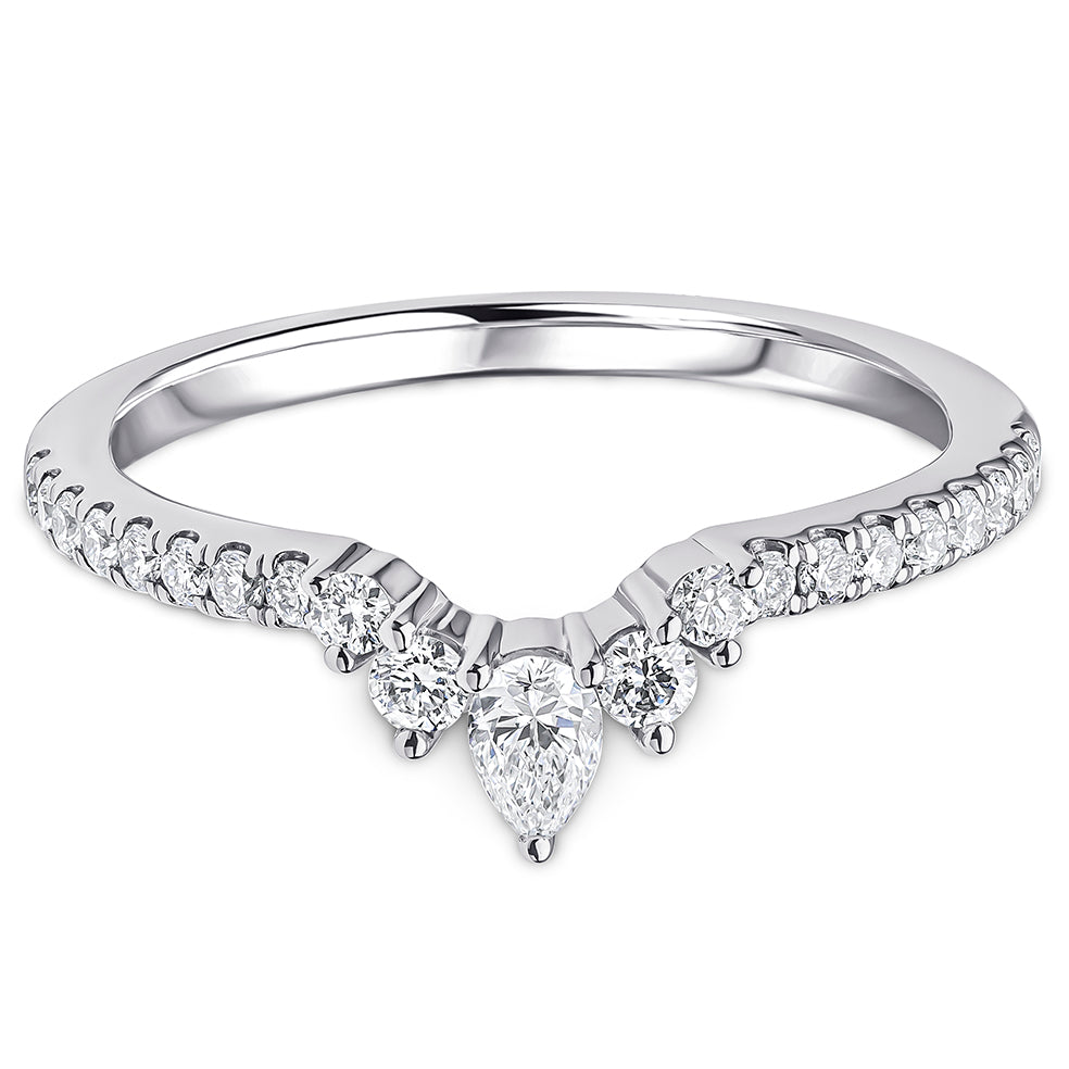 Platinum Wishbone Diamond Wedding Ring