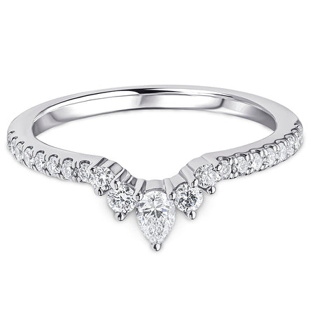 Platinum Wishbone Diamond Wedding Ring