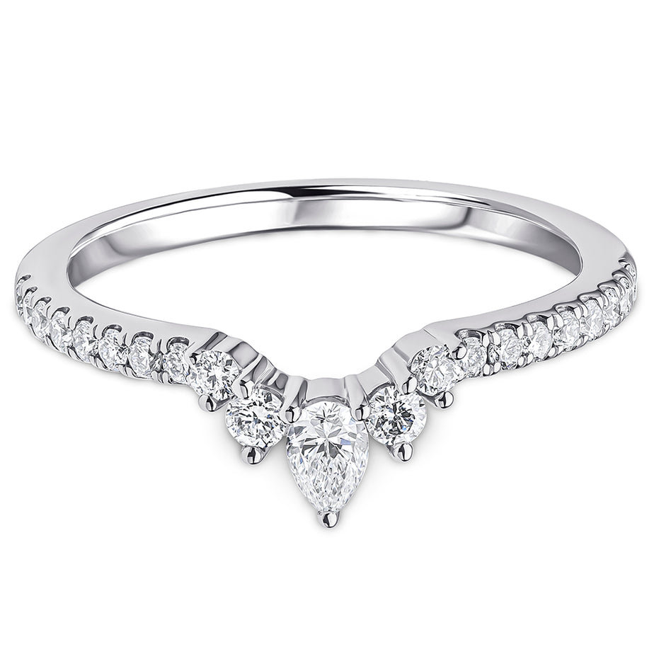 Platinum Wishbone Diamond Wedding Ring