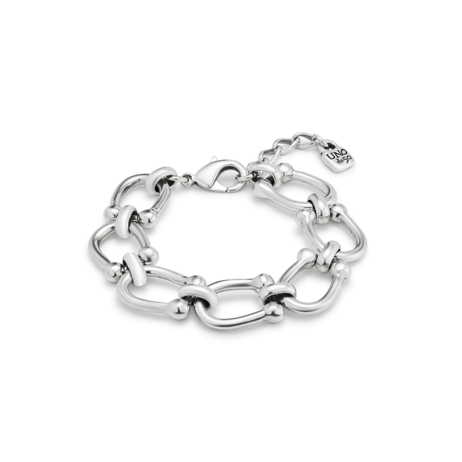 Uno De 50 Silver-plated Bracelet With Medium Sized Oval Links