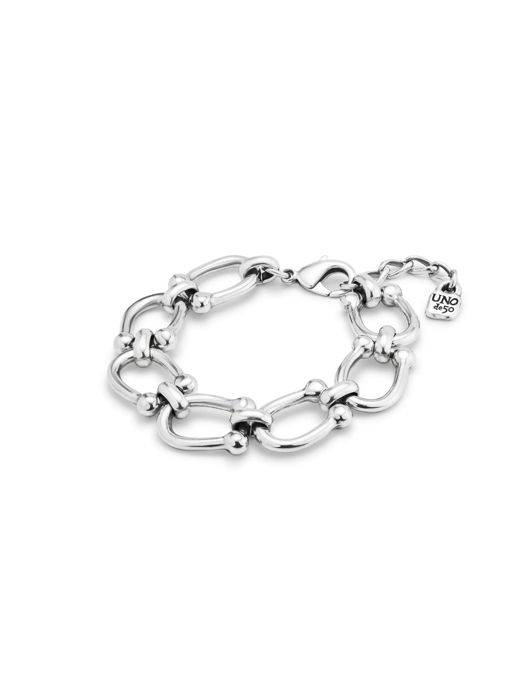Uno De 50 Silver-plated Bracelet With Medium Sized Oval Links