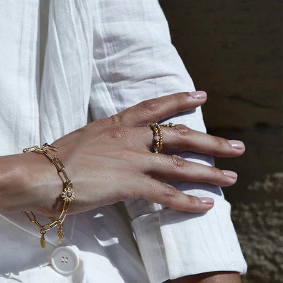 ChloBo Soul Compass Multi Charm Link Chain Bracelet