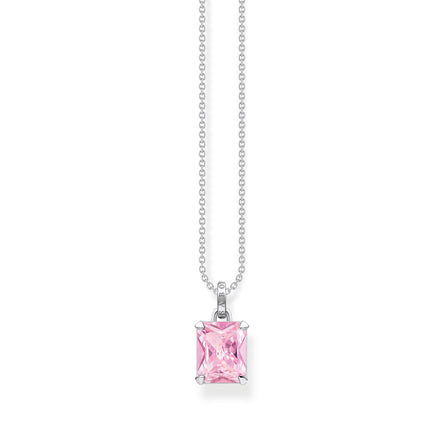 Thomas Sabo Silver Necklace with Pink Stone