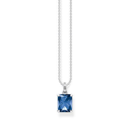 Thomas Sabo Silver Necklace with Blue Stone