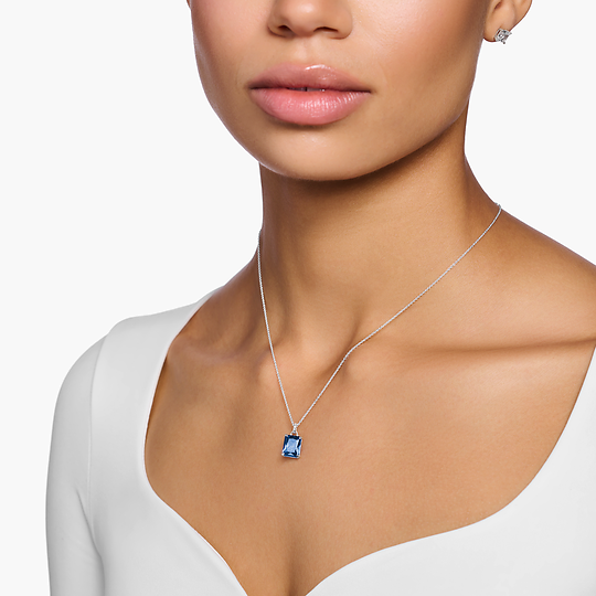 Thomas Sabo Silver Necklace with Blue Stone