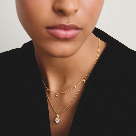 Thomas Sabo Gold Plated Zirconia Droplet Necklace