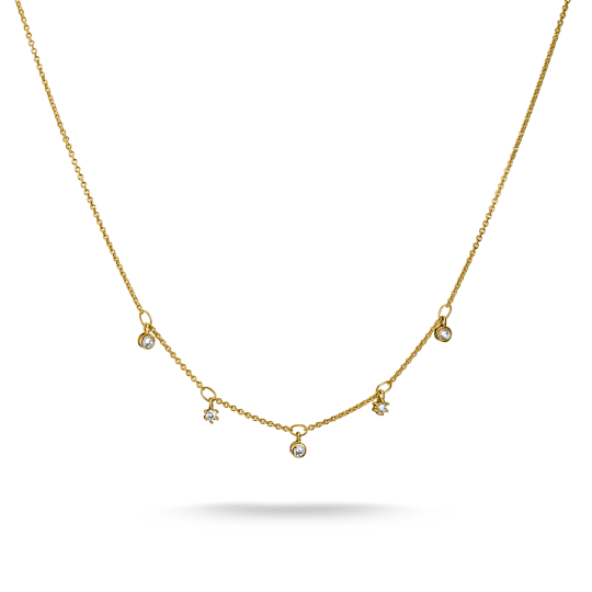 Thomas Sabo Gold Plated Zirconia Droplet Necklace